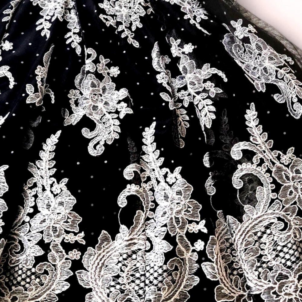 Eliza J Party Dress Overlay Embroidery Bling Wedding Guest Romance Fairy sz 6 - Picture 8 of 14